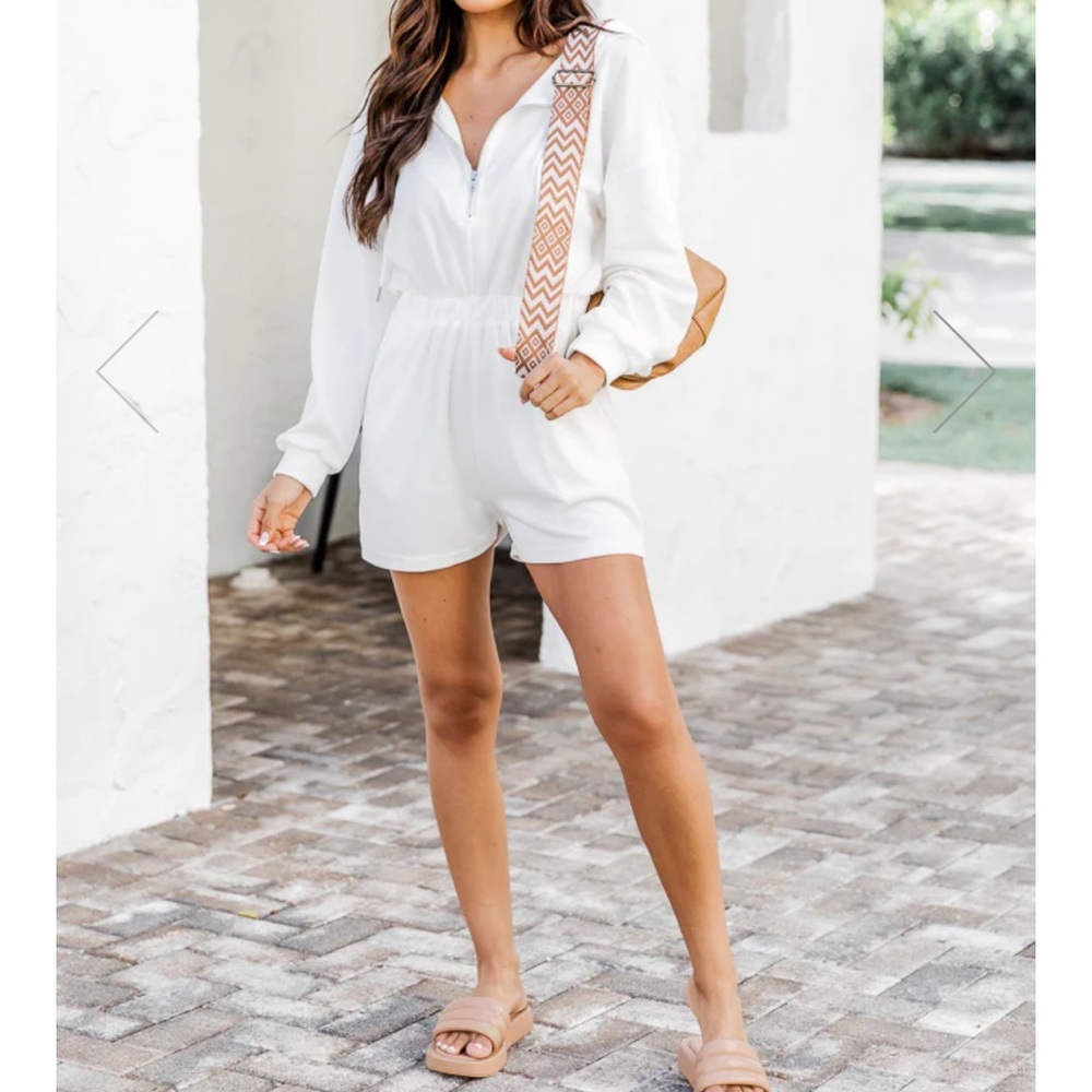 Pink Lily White Hooded Romper - Picture 6 of 11